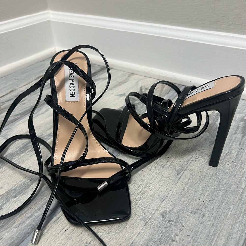 Steve Madden Black Strappy Heels